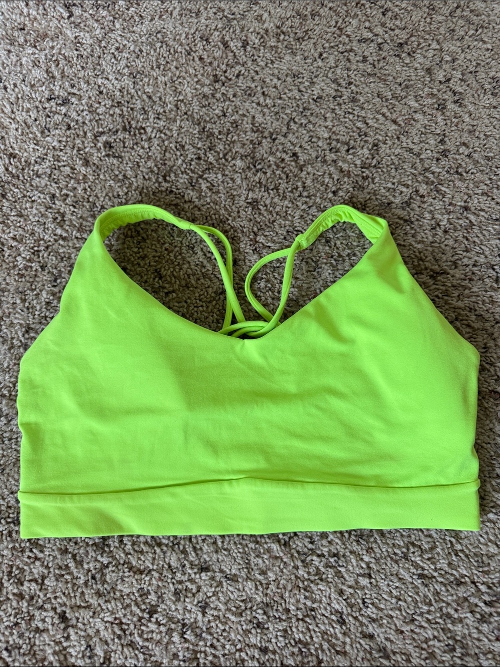 Athleta Neon Green Strappy Sports Bra